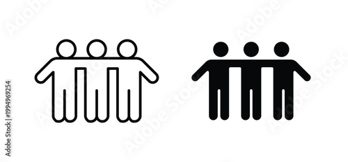 Friends icon editable stroke outline vectors. EPS10