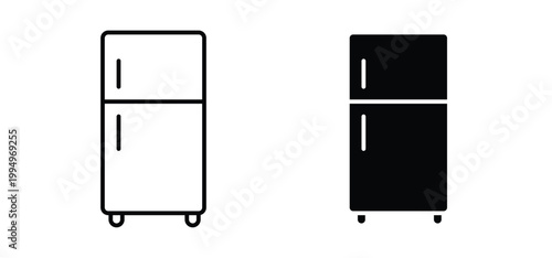 Fridge icon editable stroke outline vectors. EPS10