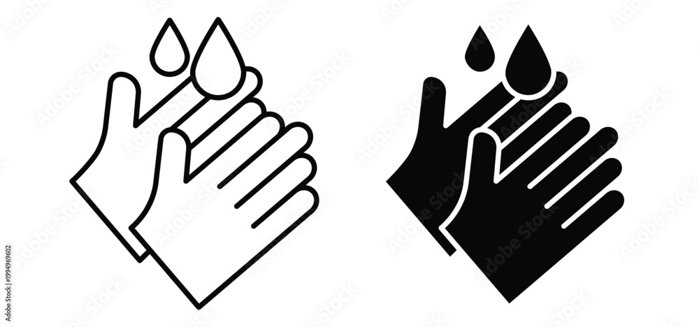 Fototapeta premium Handwashing icon editable stroke outline vectors. EPS10
