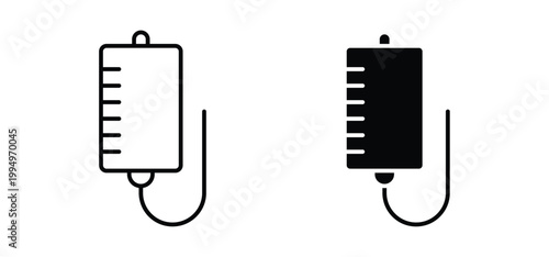 IV bag icon editable stroke outline vectors. EPS10