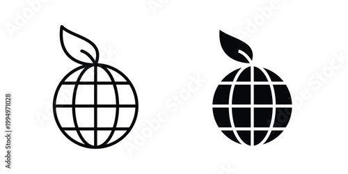 Save environment icon. glyph style icon. Stroke icons