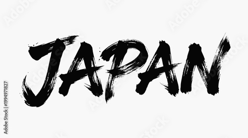 "Vector Japan brushstroke lettering design, bold black calligraphy typography art, expressive ink splatter style text, modern cultural artwork for branding, decoration, education, and marketplace opti