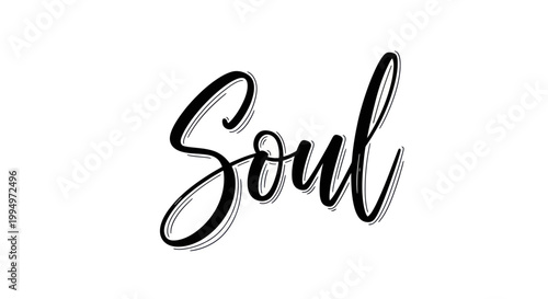 The word "Soul" written in elegant black calligraphy on a white background.