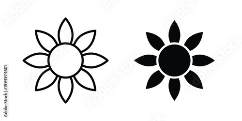 Sunflower icon. glyph style icon. Stroke icons