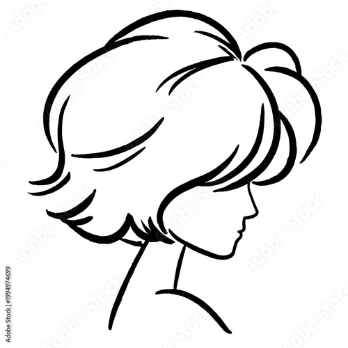 Stylish woman with edgy hairstyle in cyberpunk art style  