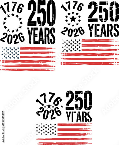 American flag vintage 250 years independence celebration design 2026