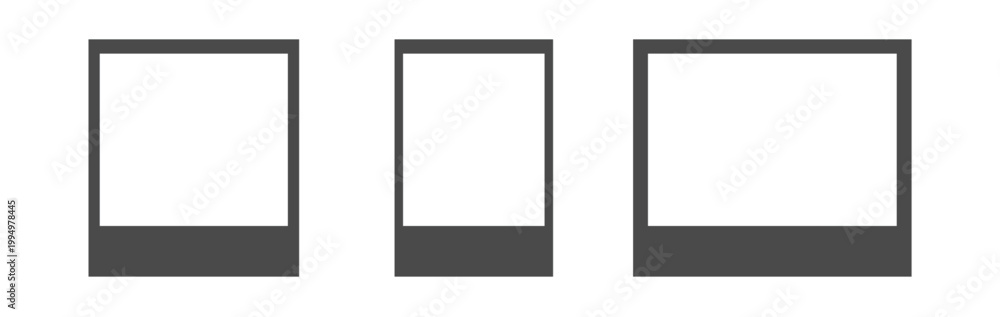 Obraz premium Empty white different photo frame with shadows. Set realistic photo card frame mockup