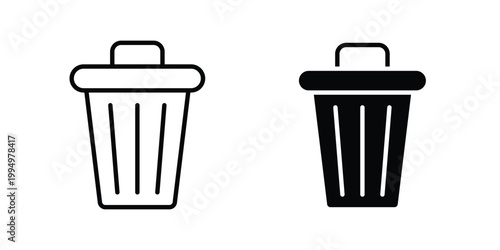 Waste Bin icon. glyph style icon. Stroke icons