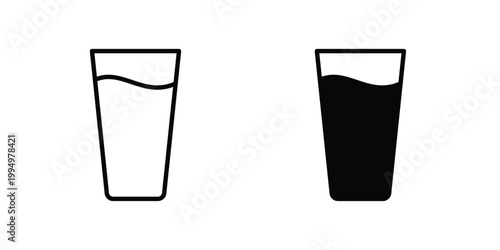 Water glass icon. glyph style icon. Stroke icons