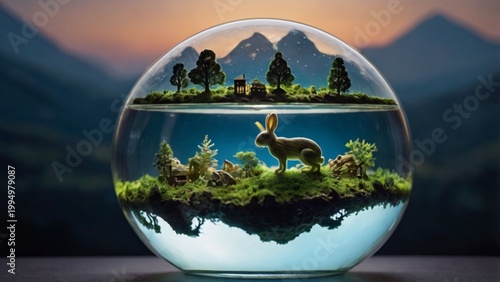 rabbit in a camera look ai generative