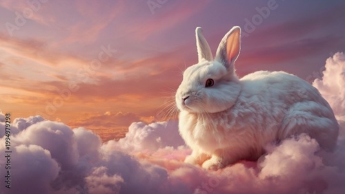 rabbit on the sky background ai