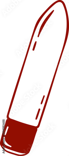 vibrator, adult toys for sex games, simple red icon for sex shop, hand drawing, doodle and sketch style
