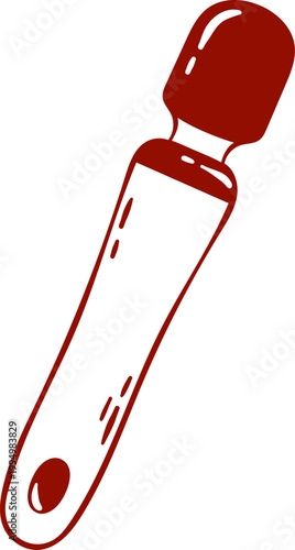 vibrator massager, adult toys for sex games, simple red icon for sex shop in minimalist sketch style, hand drawing