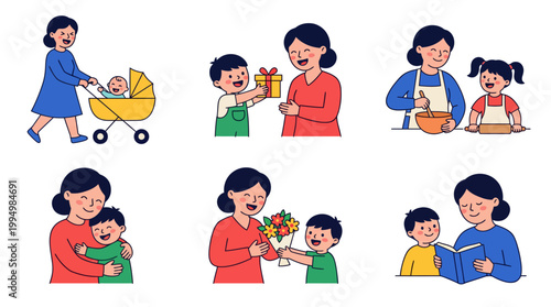 Mother and child love moments.