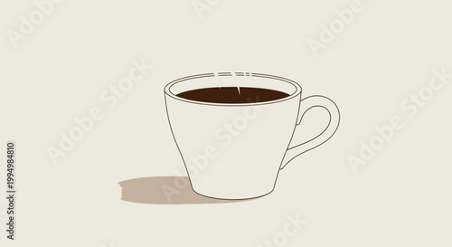 Cuadro en lienzo Simple illustration of a cup of coffee.