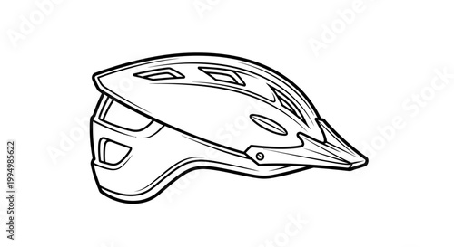 Outline of a cycling helmet
