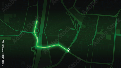 Green Navigation Route Map GPS Path Vector EPS
