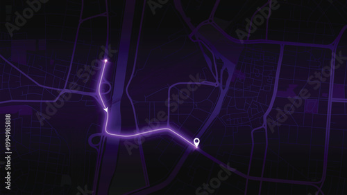Purple Navigation Route Map GPS Path Vector EPS
