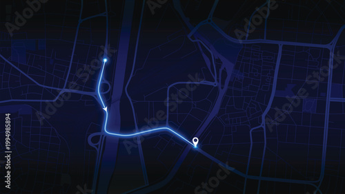 Blue Navigation Route Map GPS Path Vector EPS