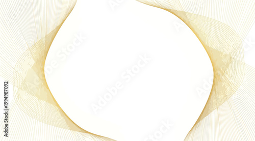 Abstract golden wave lines frame