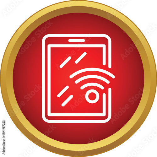 Tablet showing wireless internet connection and networking