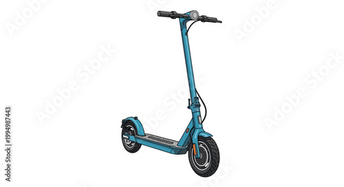 Modern blue electric scooter for urban personal transport