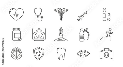 Collection of medical and health care icons