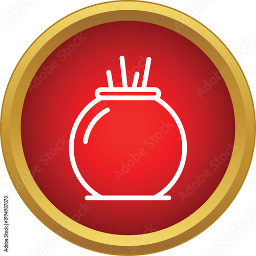 Aroma diffuser icon with reeds spreading pleasant scent
