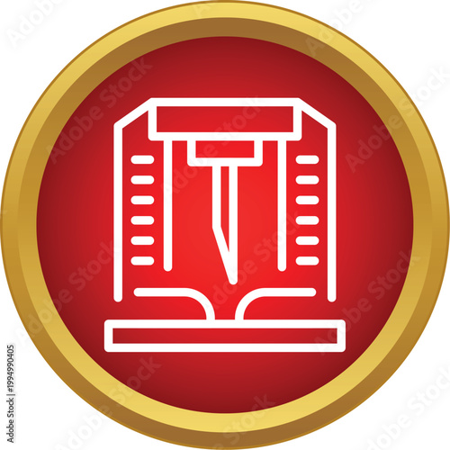 3d printing machine icon representing additive manufacturing technology