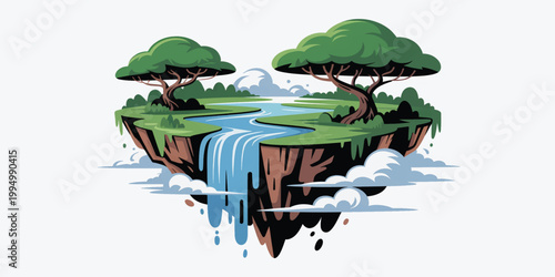 People on tropical beach with palm trees and umbrellas in rainy weather