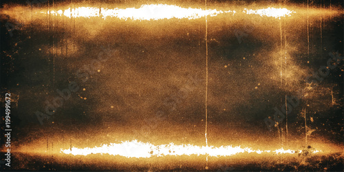 An aged vintage film texture overlays a dark city park fountain at night under a blue rainy sky with retro grunge patterns and wet water light