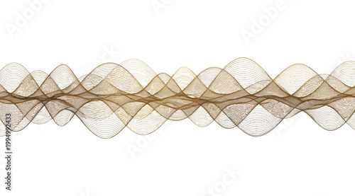 Abstract golden wave lines, smooth flowing curves