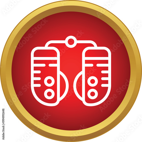 Phoropter device for optometry eyesight examination in a simple outline icon style