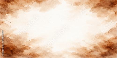 Abstract grunge old paper texture background featuring a stormy blue sky with fluffy white cumulus clouds and dramatic sunlight filtering through a hazy summer atmosphere