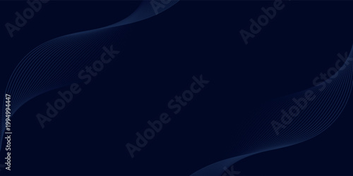 Desain latar belakang premium dengan pola garis biru tua diagonal. latar belakang biru gelap abstrak. latar belakang garis bergelombang.