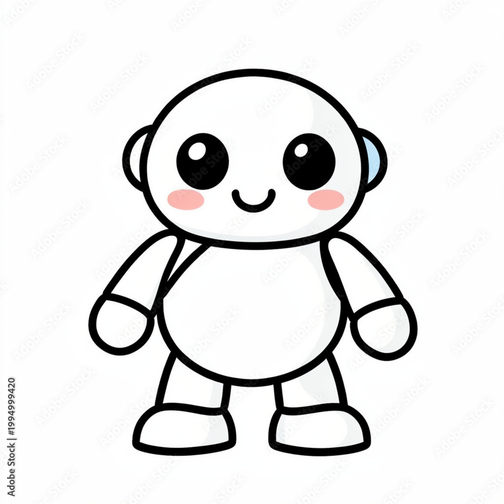 Fototapeta premium Friendly Robot Coloring Page