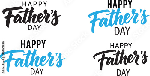 Happy father's day typography collection four variations of a festive greeting
