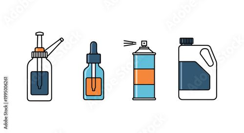 Sewing Machine Oil Line art minimal simple shapes illustration