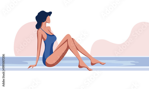  A woman in a swimsuit