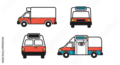 Refrigerated Van Line art simple clean shapes illustration