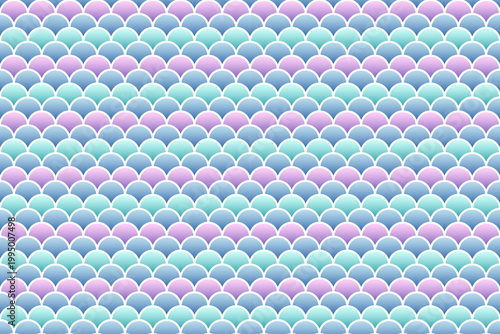 Marine reptile skin texture. Mermaid texture background with gradient. Fish scale pattern, seamless backdrop. Purple pink print. Cute Vector illustration. Retro sea wrapping paper.