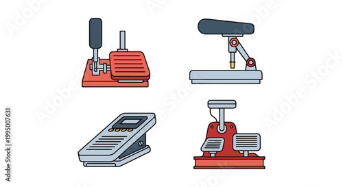 Sewing Machine Pedal Line art abstract simple illustration