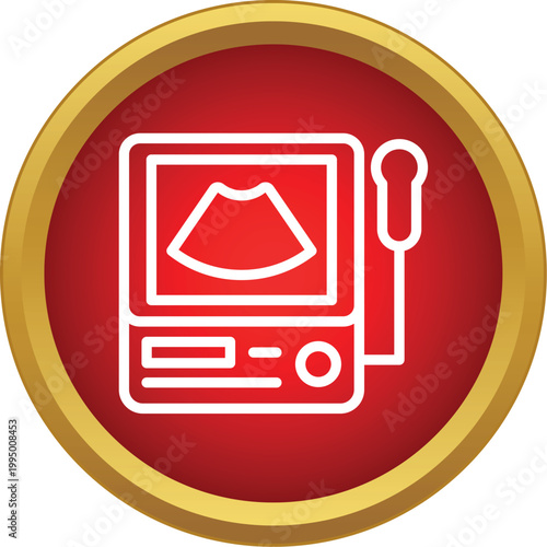 Ultrasound machine with a monitor and transducer, used for medical diagnostics in healthcare