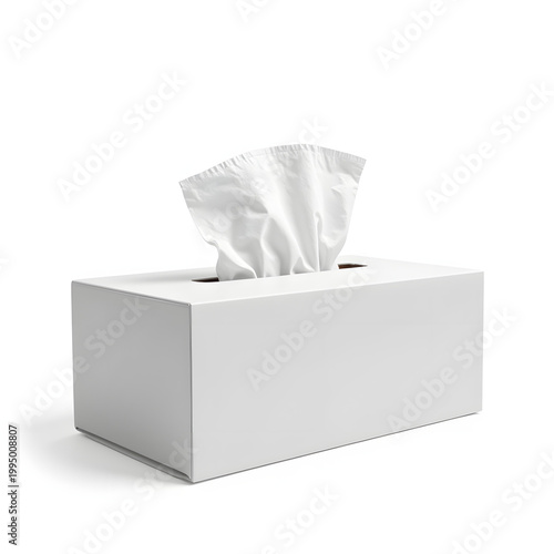 tissue box for cold and flu symptoms relief isolated on white background