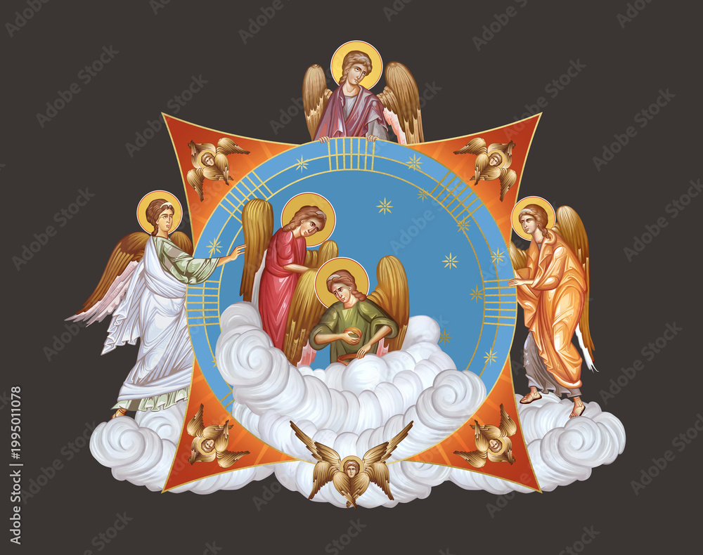 Fototapeta premium The Glorious Court of Heaven Filled with Seraphic Beings