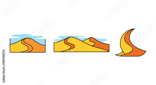 Sand Dunes Line art vector creative color shapes illustration