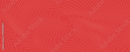 Beef or pork meat texture. Salmon, tuna or sushi structure. Fresh fillet macro view. Wavy lines and circles on red background. Vector flat illustration.
