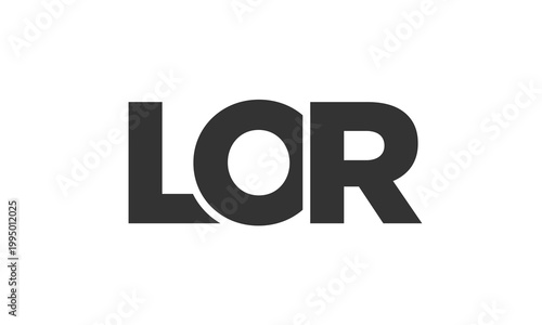 LOR logo design template with strong and modern bold text. Initial based vector logotype featuring simple and minimal typography. Trendy company identity.