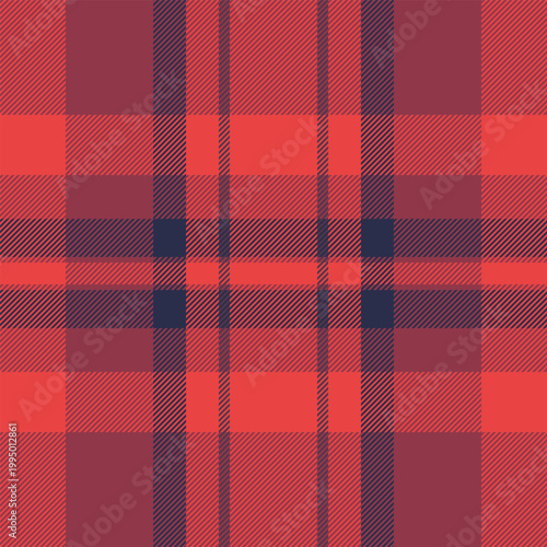 Floor plaid pattern background, store fabric vector texture. Relief check tartan seamless textile in red and dark colors.