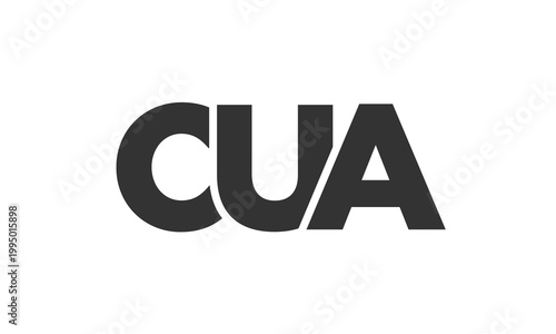 CUA logo design template with strong and modern bold text. Initial based vector logotype featuring simple and minimal typography. Trendy company identity.